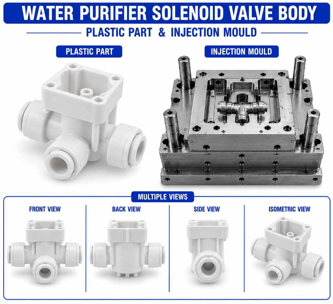 Water Purifier Plastic Solenoid Valve Body